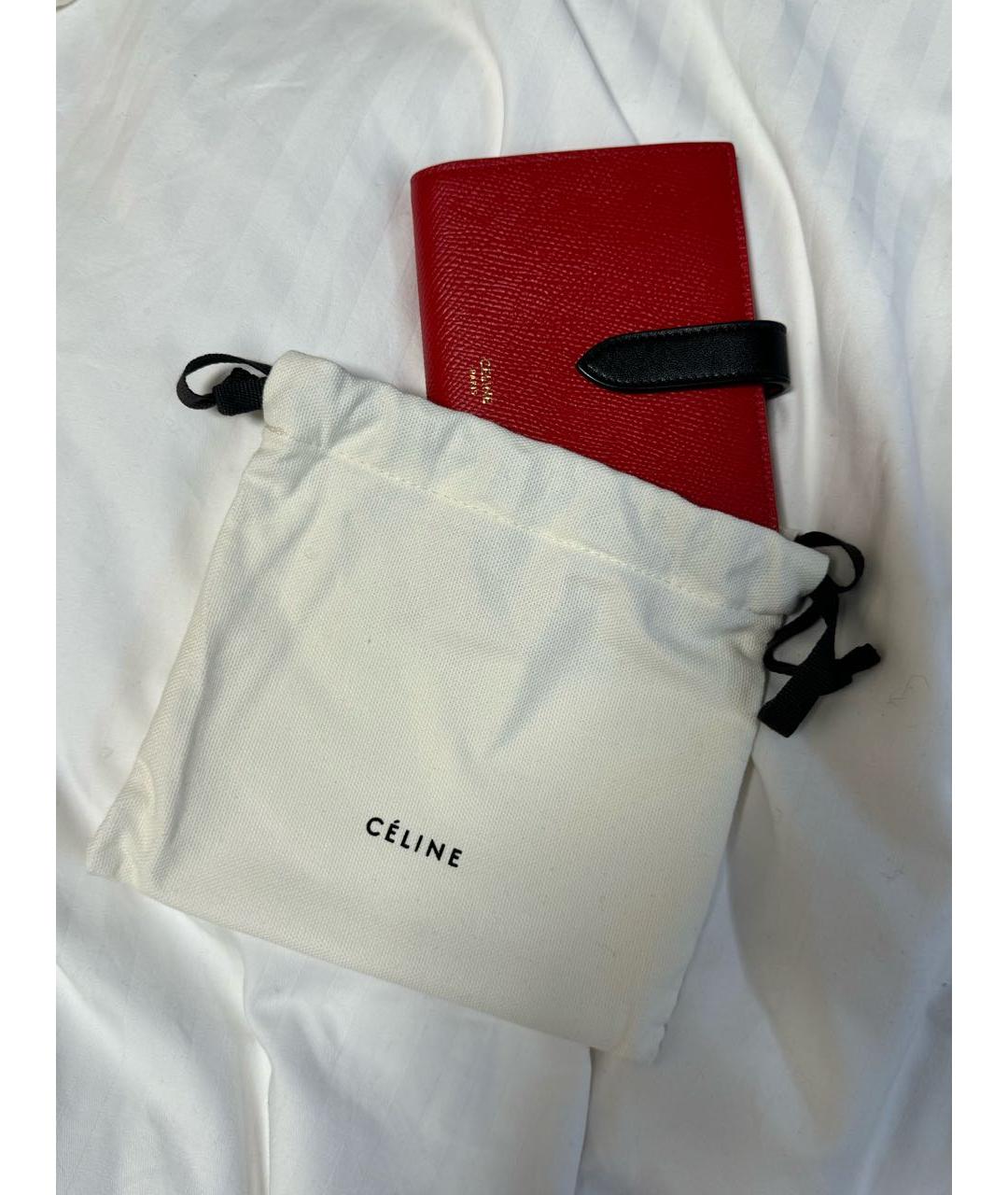 CELINE Красный кожаный кошелек, фото 6