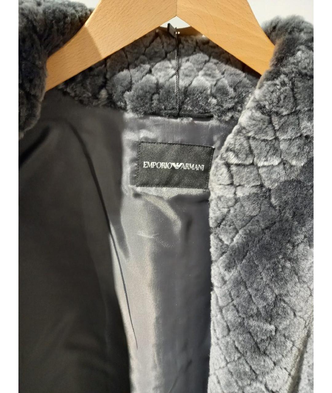 EMPORIO ARMANI Серая меховая куртка, фото 4