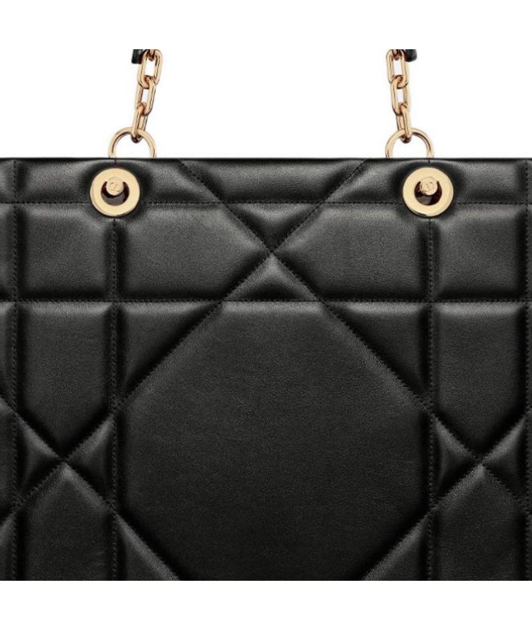 CHRISTIAN DIOR Черная кожаная сумка с короткими ручками, фото 5