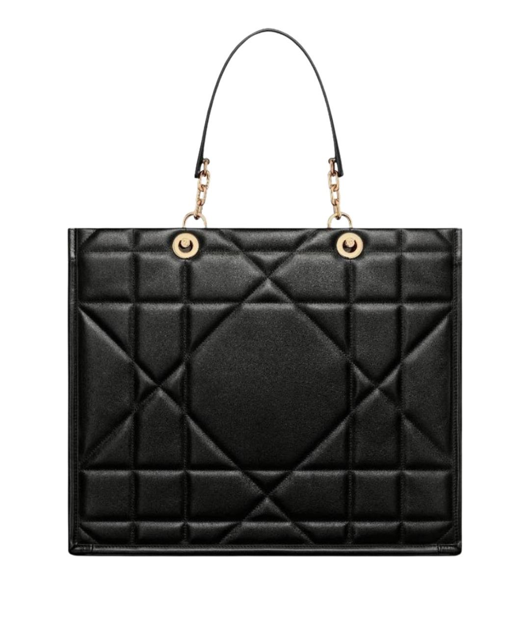 CHRISTIAN DIOR Черная кожаная сумка с короткими ручками, фото 1