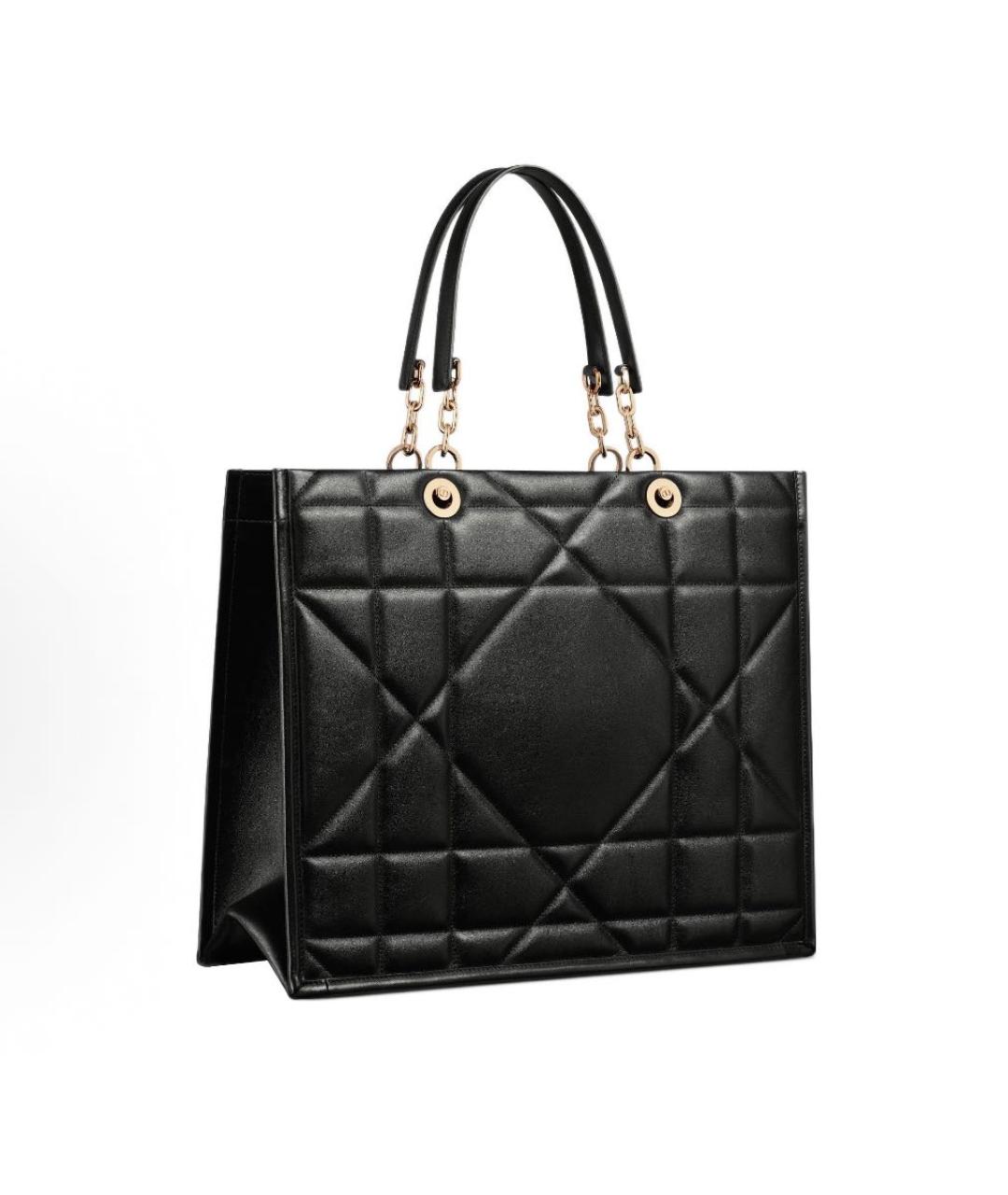 CHRISTIAN DIOR Черная кожаная сумка с короткими ручками, фото 2