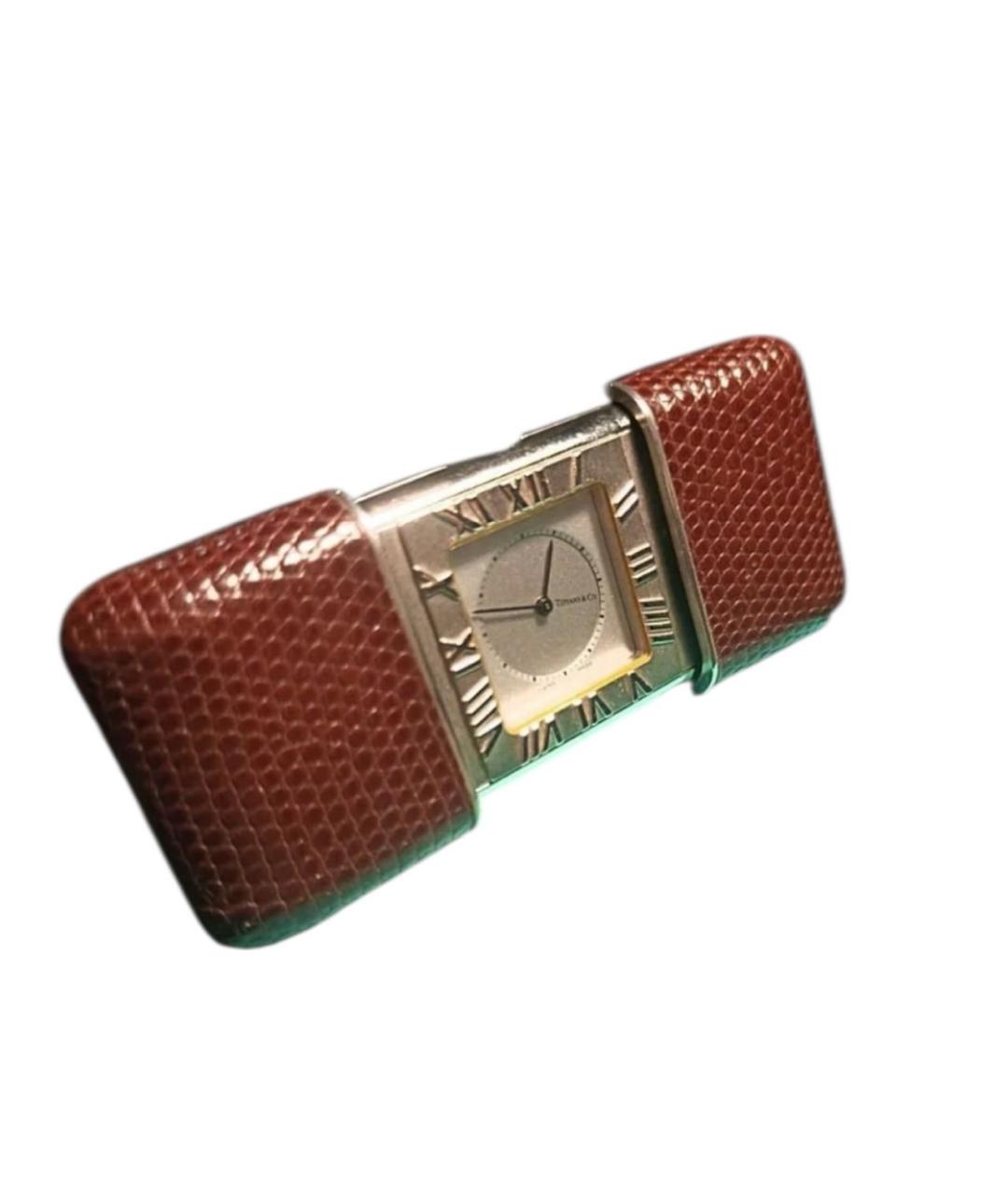 TIFFANY&CO Бордовые с серебряным покрытием часы, фото 3