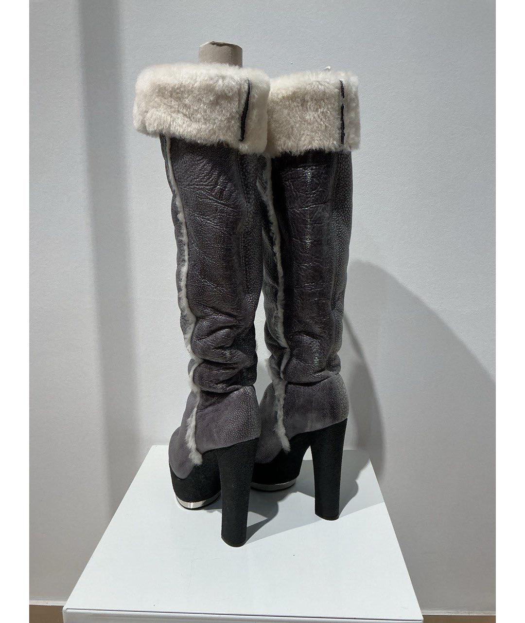 CASADEI Серые нубуковые сапоги, фото 2