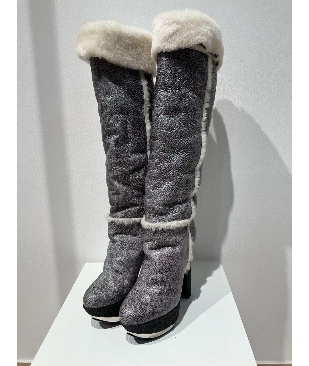 CASADEI Серые нубуковые сапоги, фото 3