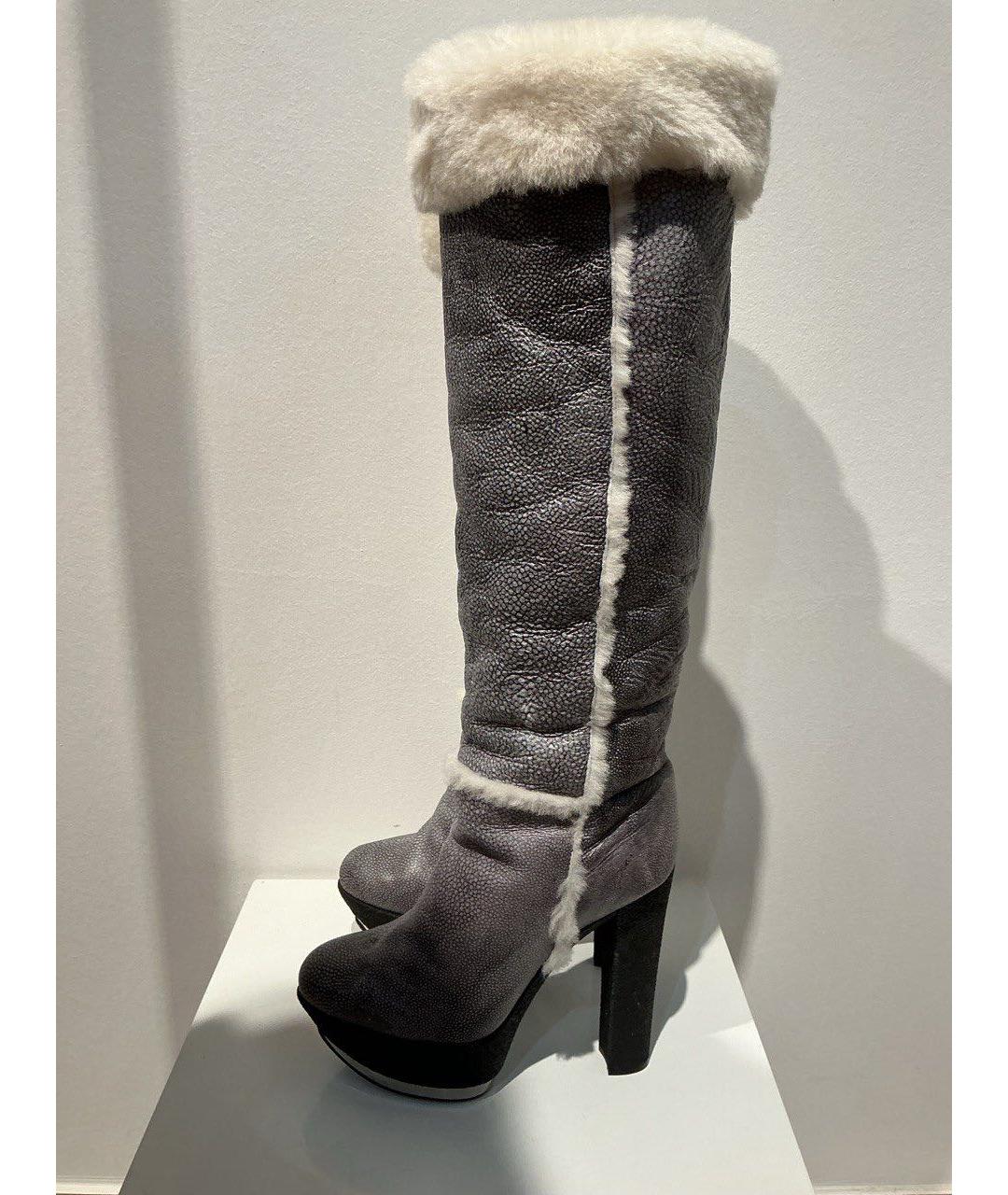 CASADEI Серые нубуковые сапоги, фото 4