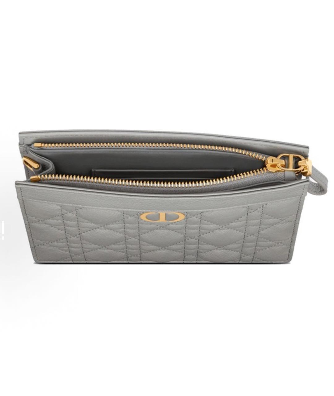CHRISTIAN DIOR Серая кожаная сумка через плечо, фото 4