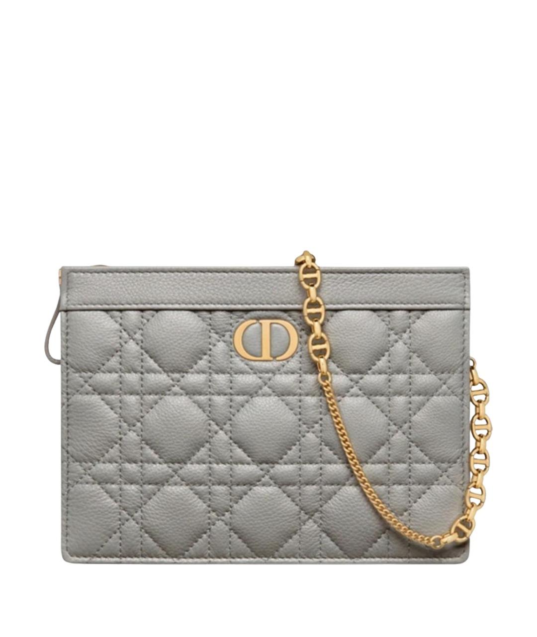 CHRISTIAN DIOR Серая кожаная сумка через плечо, фото 1
