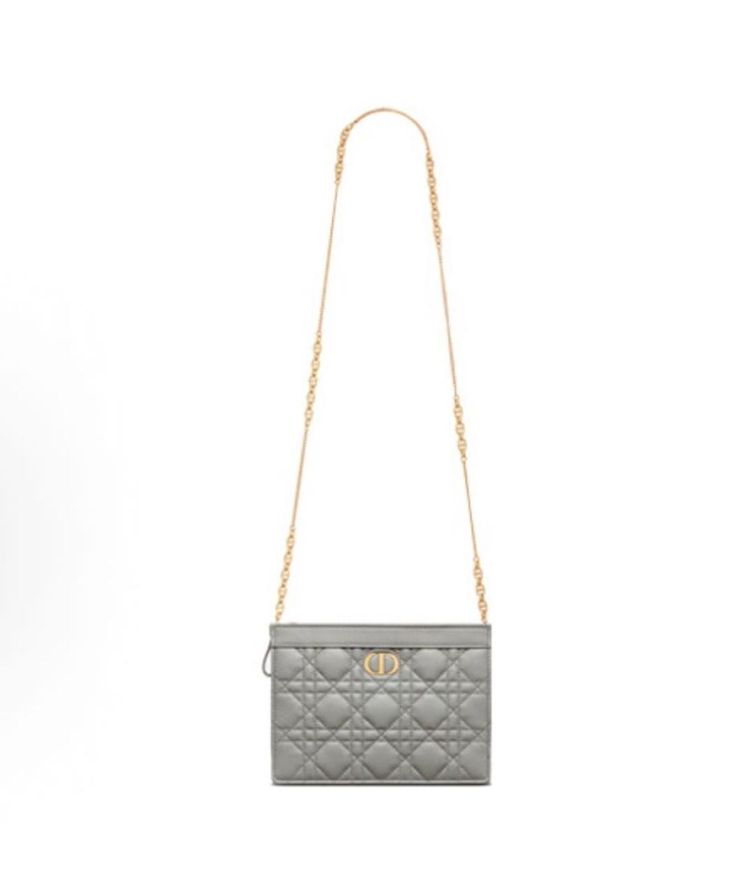 CHRISTIAN DIOR Серая кожаная сумка через плечо, фото 2