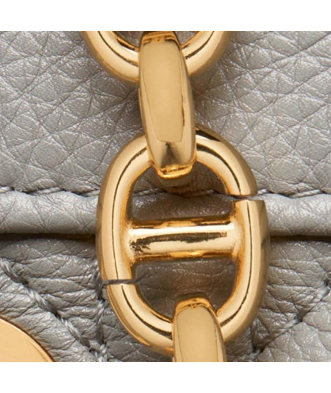CHRISTIAN DIOR Серая кожаная сумка через плечо, фото 5
