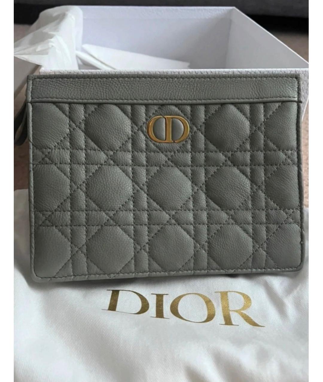 CHRISTIAN DIOR Серая кожаная сумка через плечо, фото 7