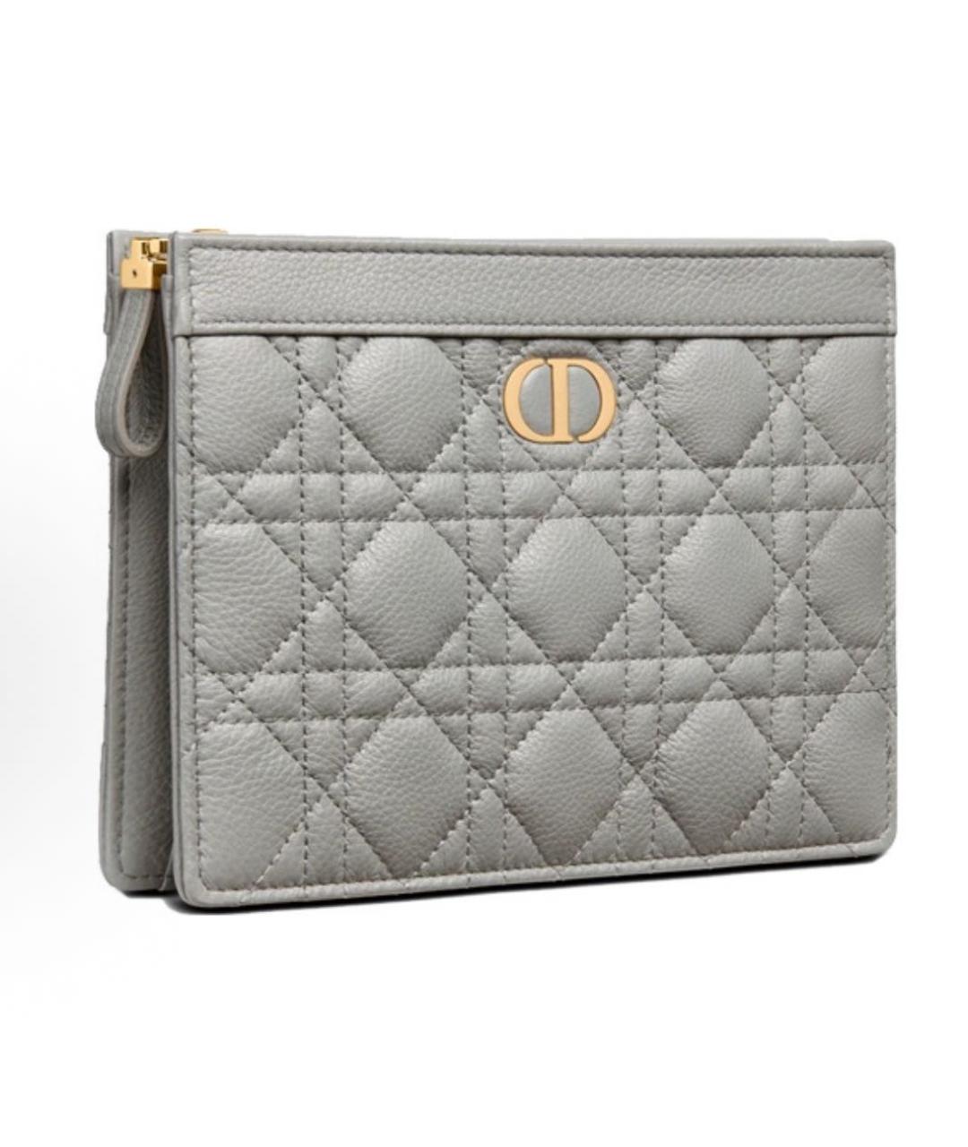 CHRISTIAN DIOR Серая кожаная сумка через плечо, фото 3