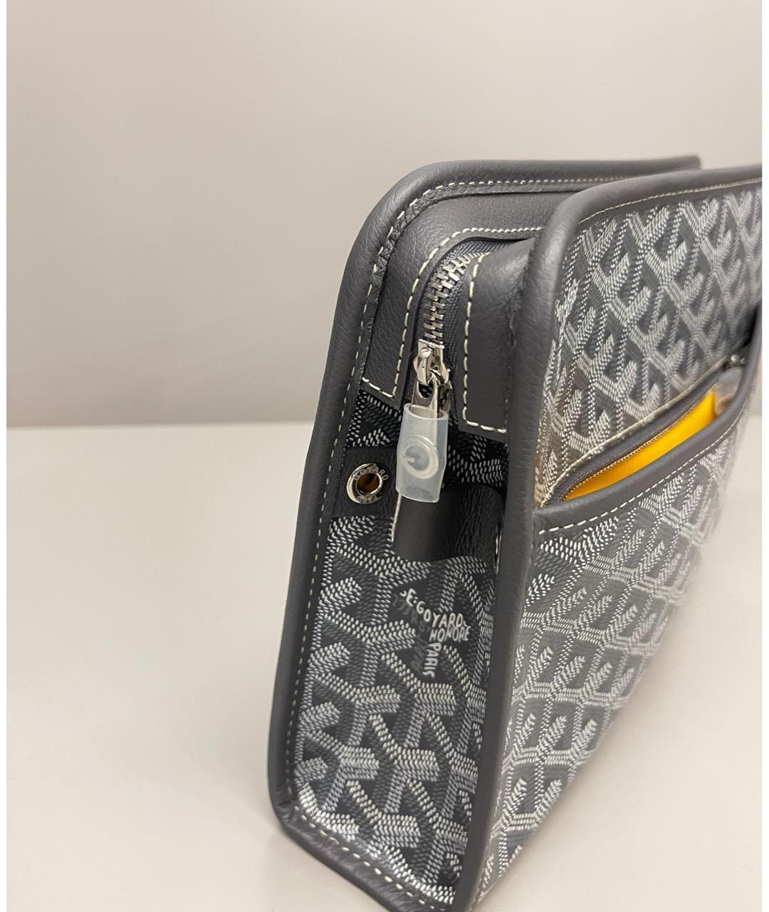 GOYARD Серая кожаная папка для документов, фото 4