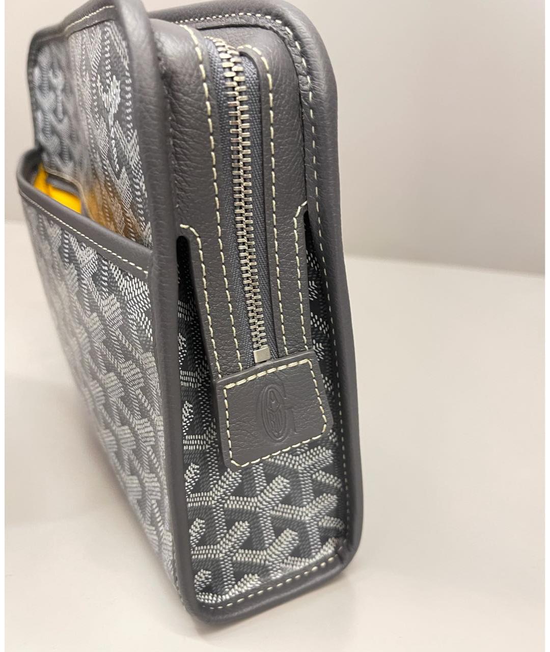 GOYARD Серая кожаная папка для документов, фото 6