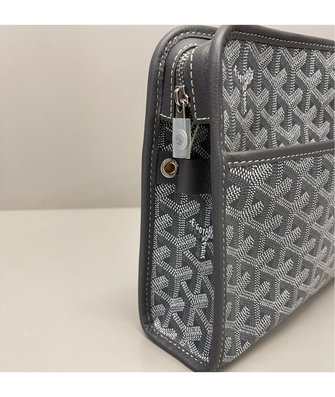 GOYARD Серая кожаная папка для документов, фото 3