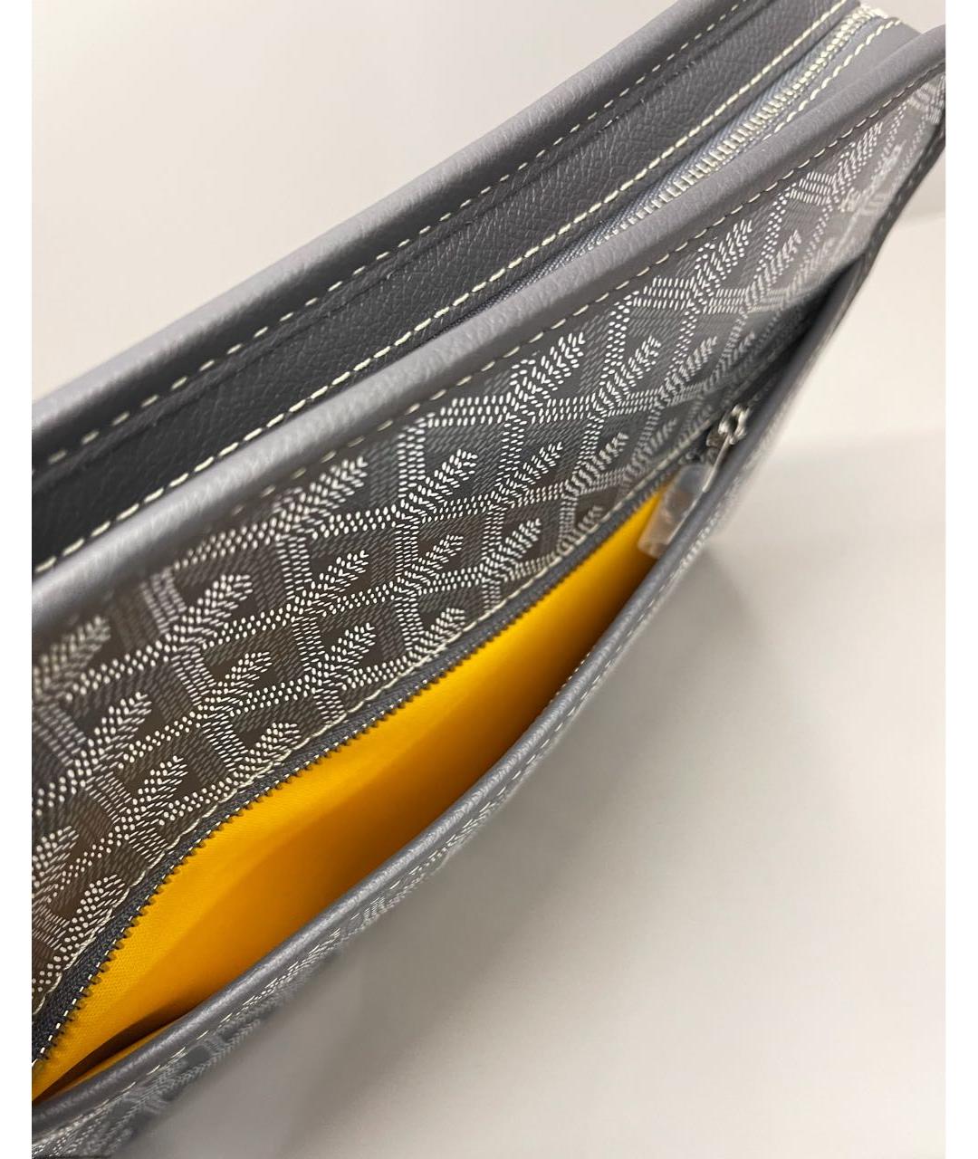 GOYARD Серая кожаная папка для документов, фото 5