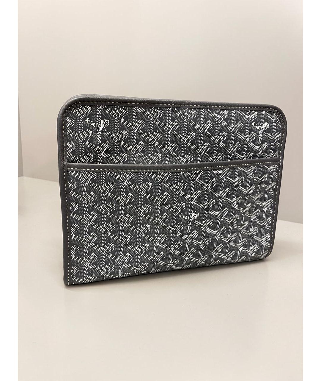 GOYARD Серая кожаная папка для документов, фото 2