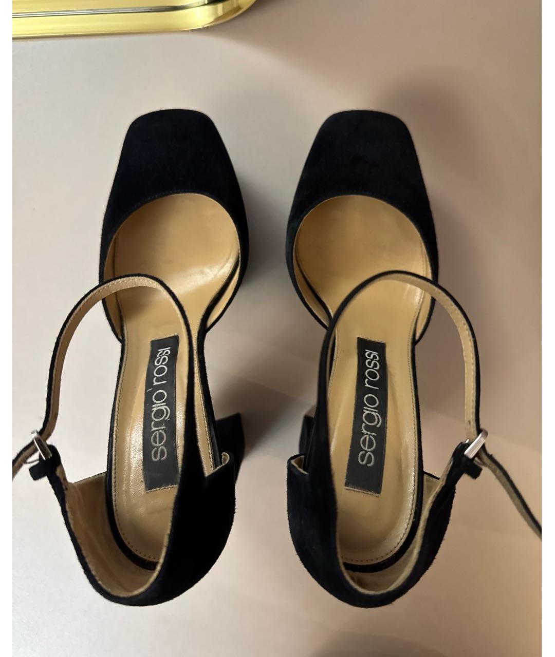 SERGIO ROSSI Черные замшевые туфли, фото 3