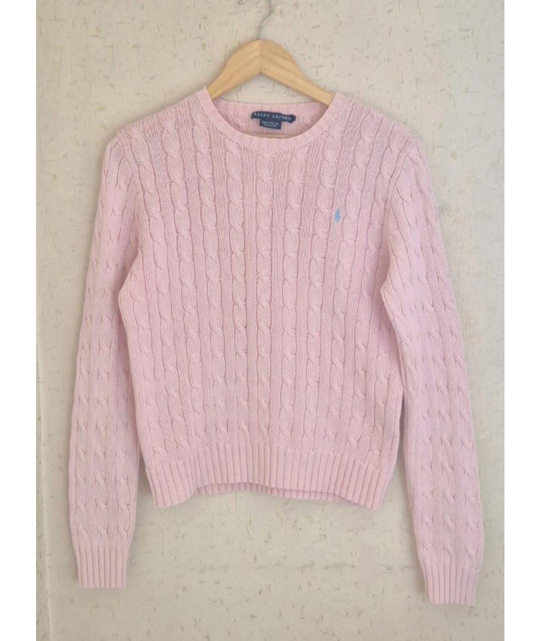 RALPH LAUREN Розовый хлопковый джемпер / свитер, фото 5