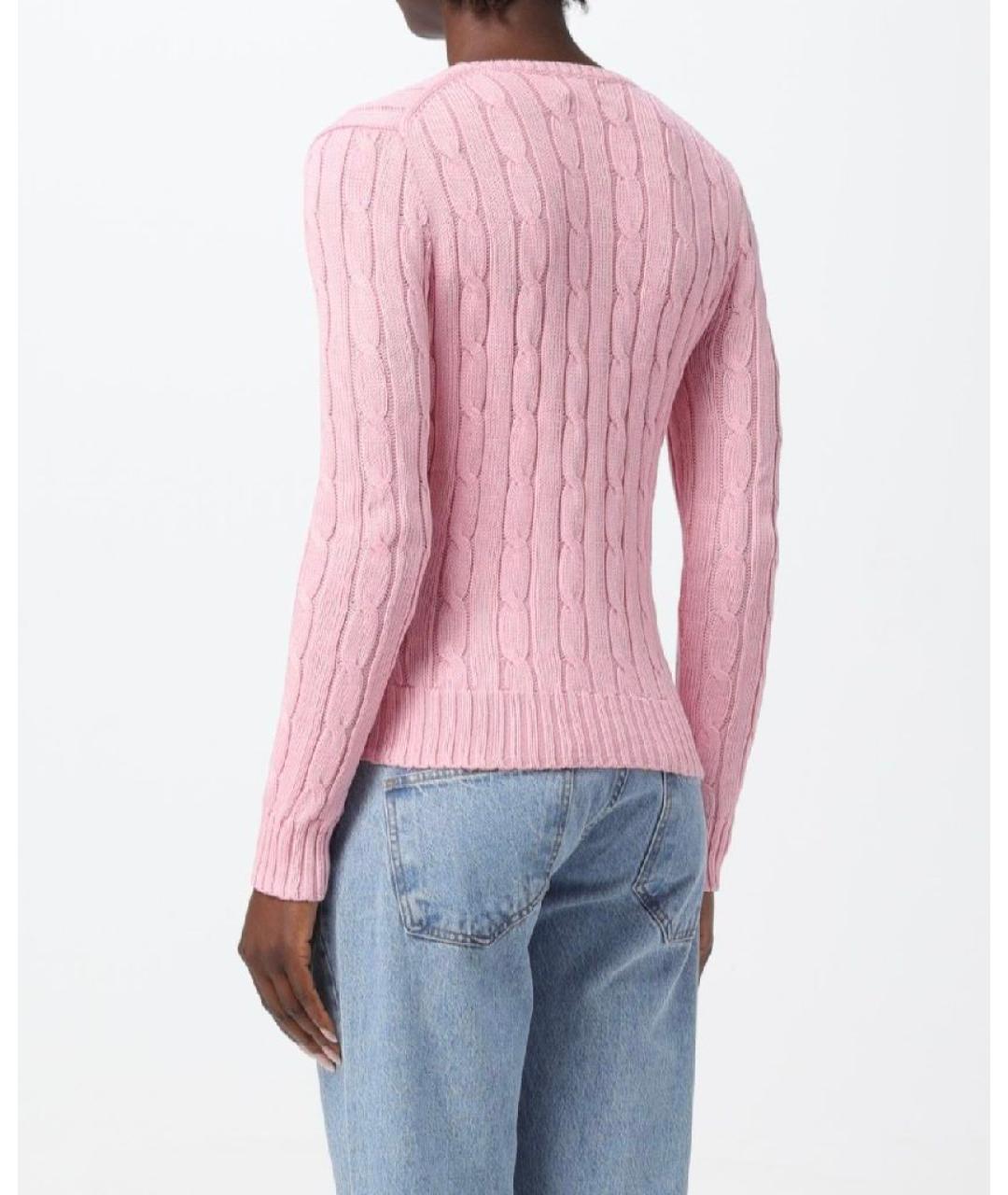 RALPH LAUREN Розовый хлопковый джемпер / свитер, фото 2