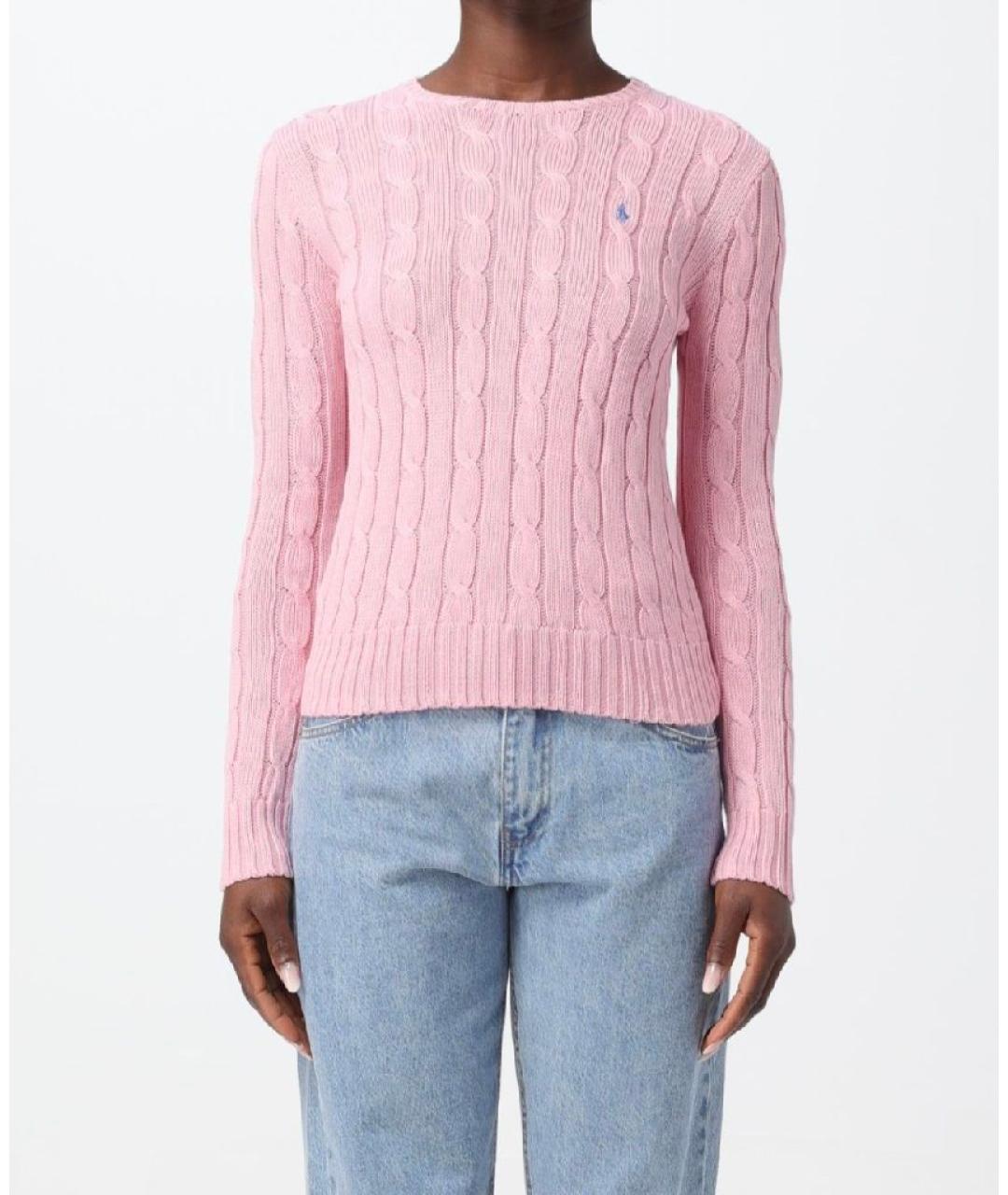 RALPH LAUREN Розовый хлопковый джемпер / свитер, фото 4