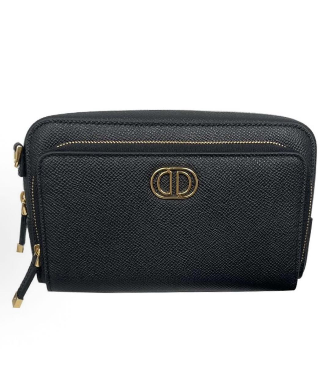 CHRISTIAN DIOR Черная кожаная сумка через плечо, фото 2