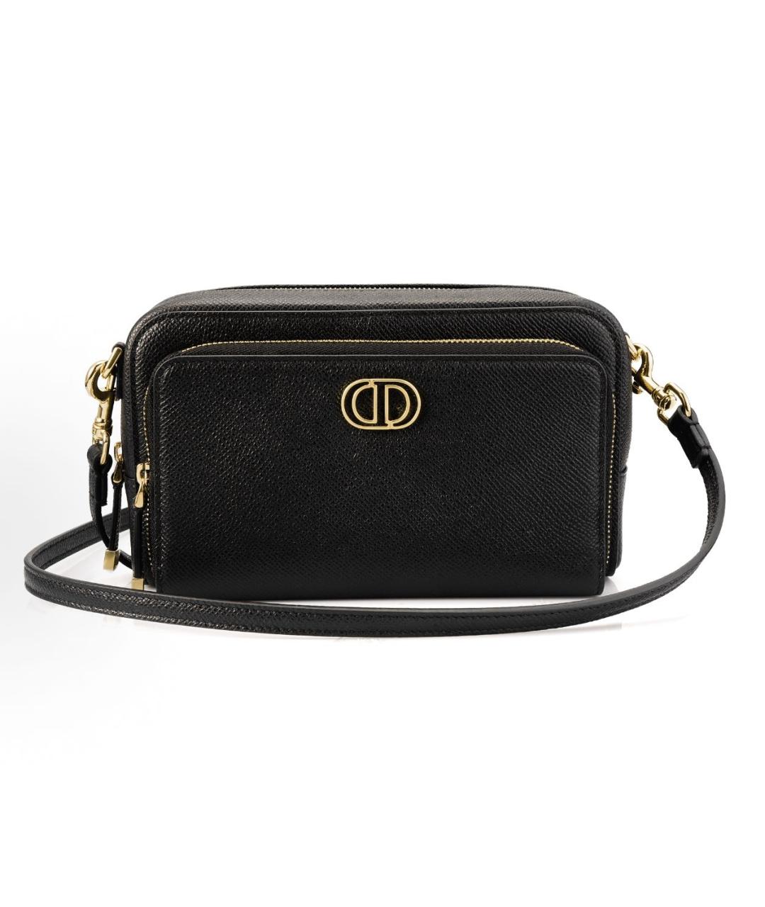 CHRISTIAN DIOR Черная кожаная сумка через плечо, фото 9