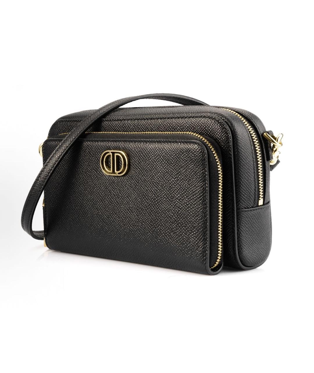 CHRISTIAN DIOR Черная кожаная сумка через плечо, фото 3