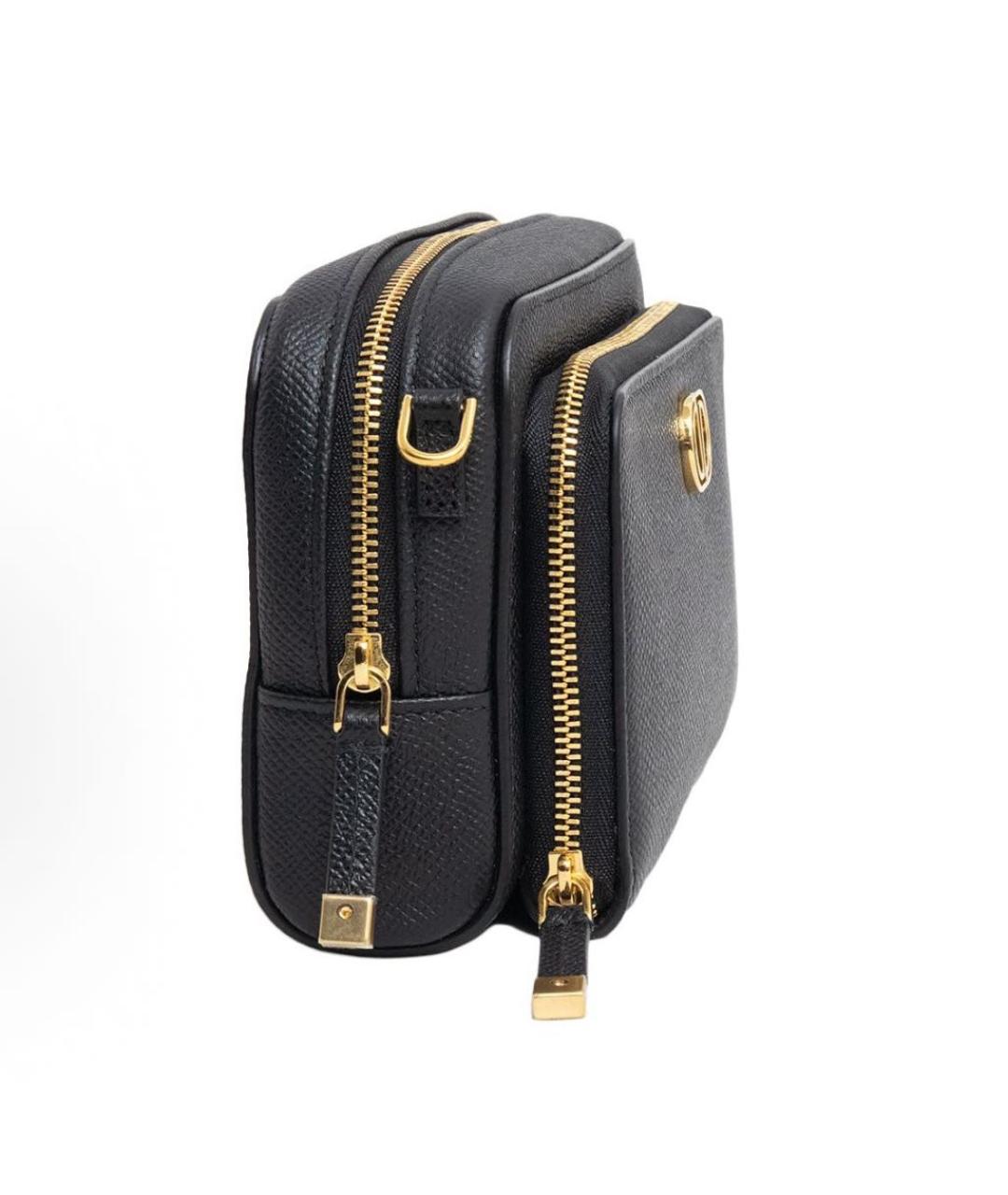 CHRISTIAN DIOR Черная кожаная сумка через плечо, фото 4