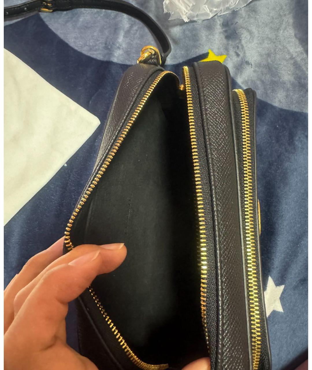 CHRISTIAN DIOR Черная кожаная сумка через плечо, фото 8