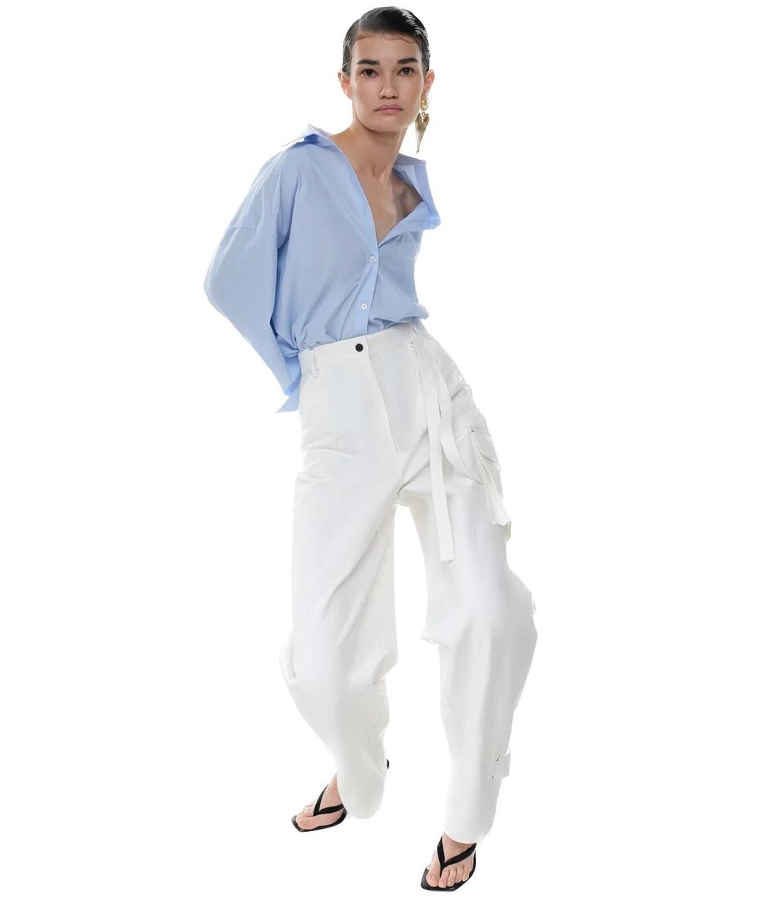 PERVERT Белые хлопковые прямые джинсы, фото 7