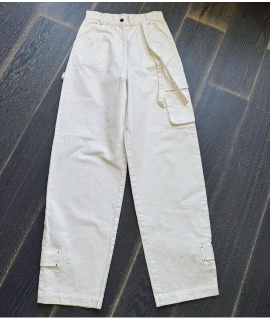 PERVERT Белые хлопковые прямые джинсы, фото 6