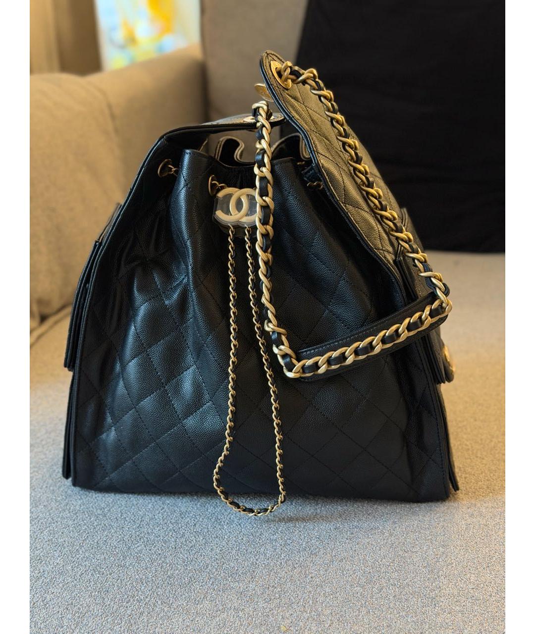 CHANEL Черная кожаная сумка через плечо, фото 3