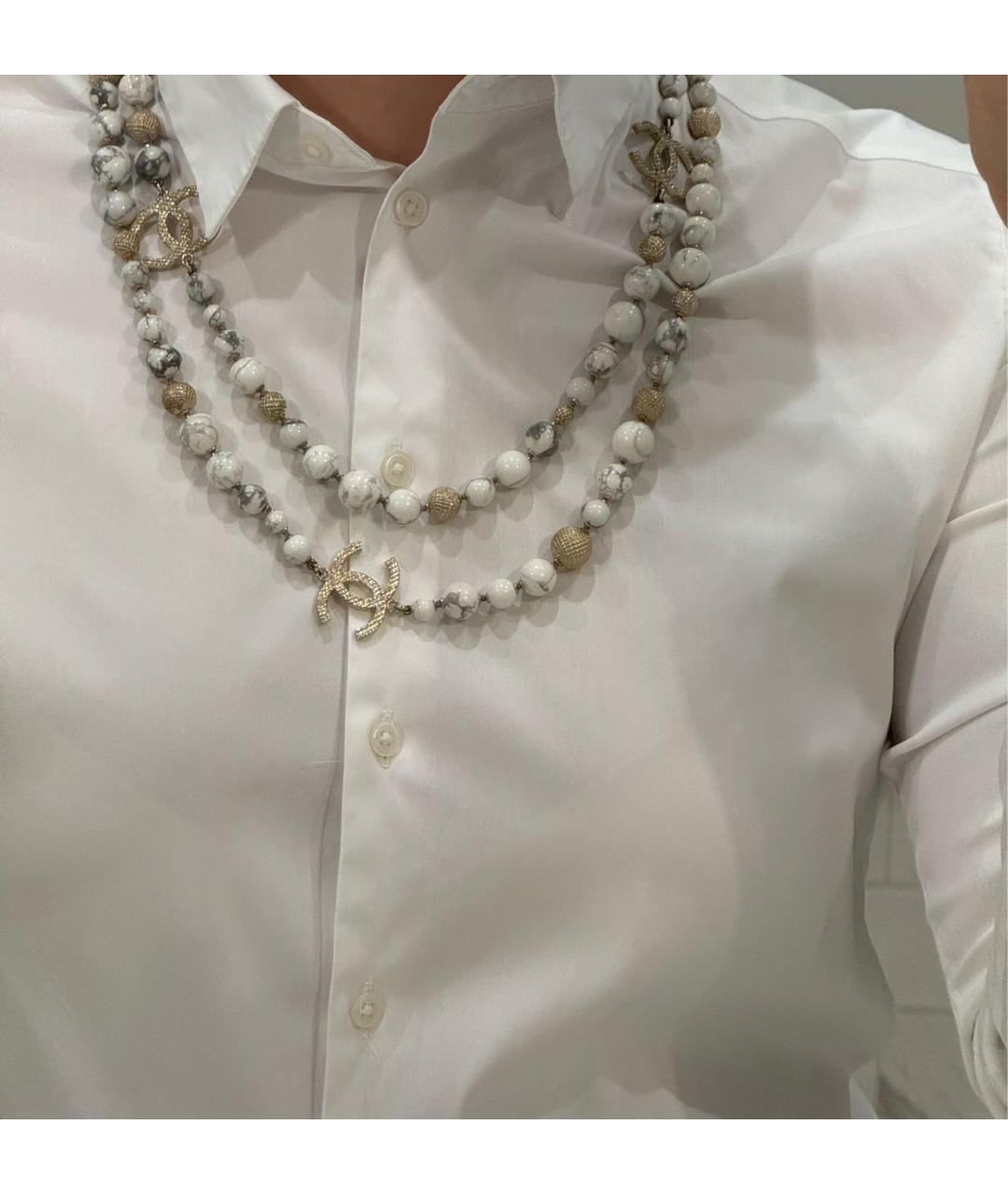 CHANEL Бежевое керамическое колье, фото 2