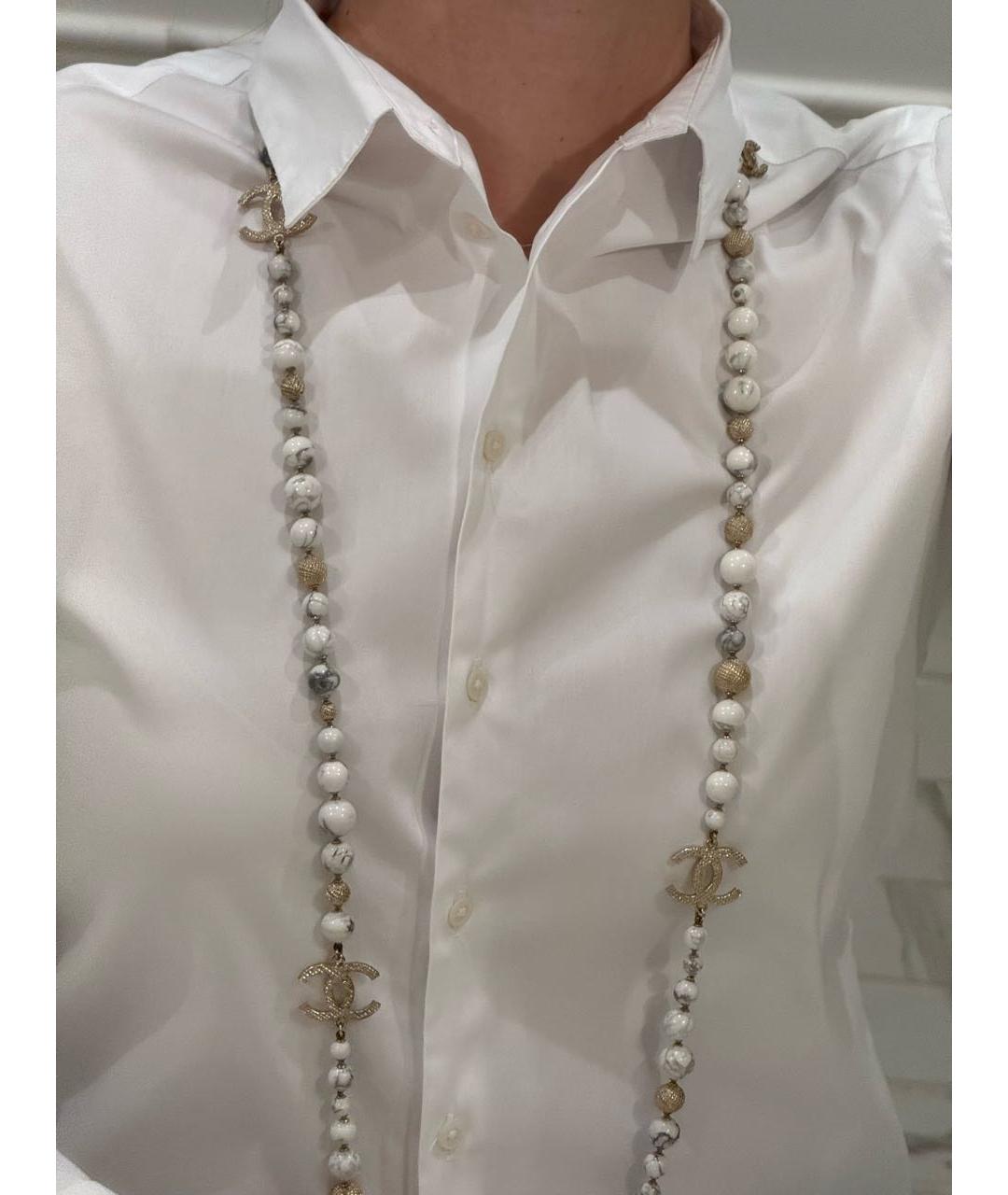 CHANEL Бежевое керамическое колье, фото 3