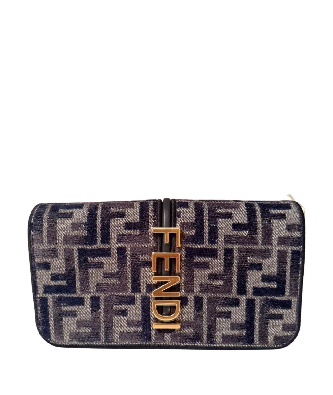 FENDI Синяя кожаная сумка через плечо, фото 1