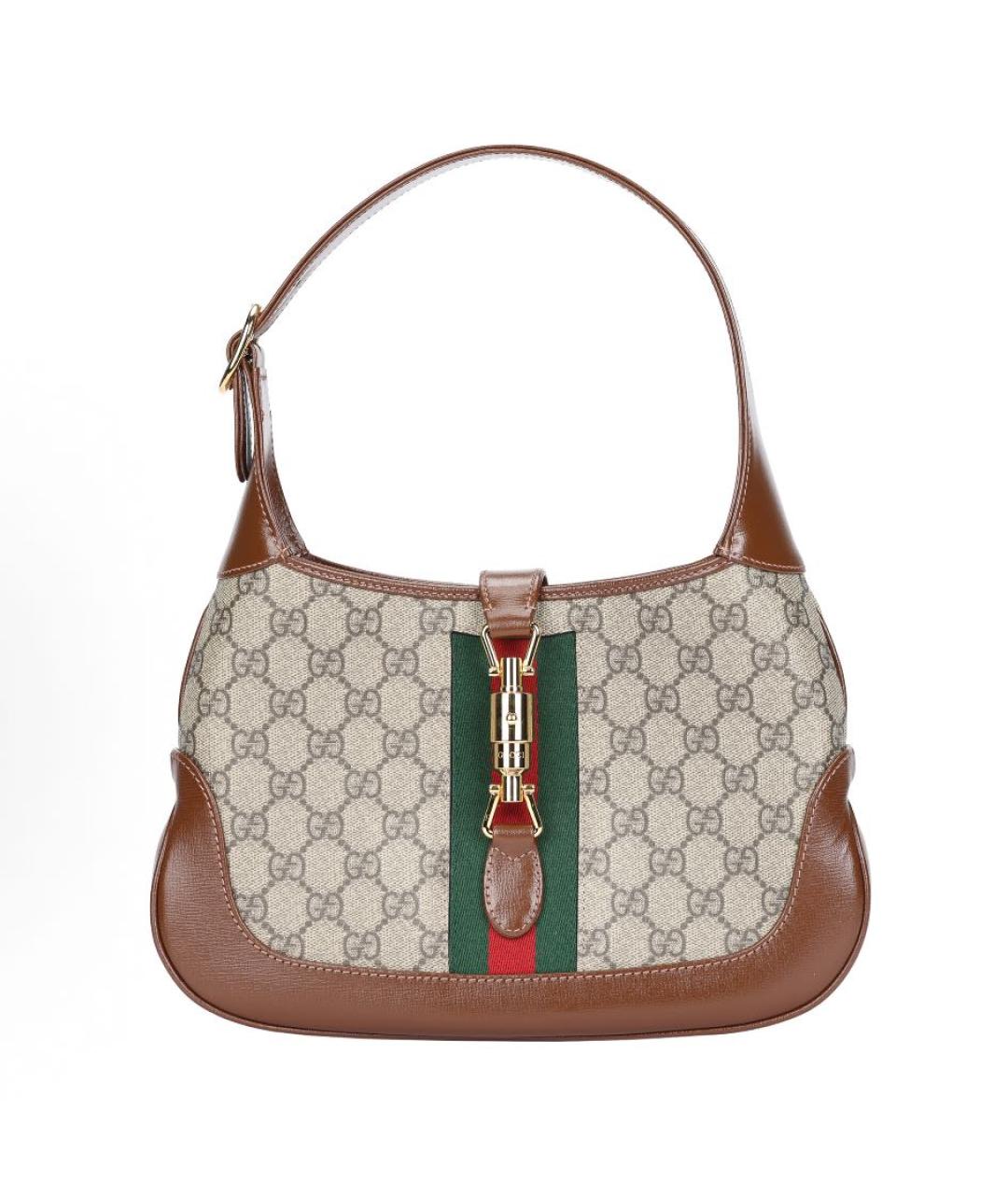 GUCCI Коричневая кожаная сумка через плечо, фото 5