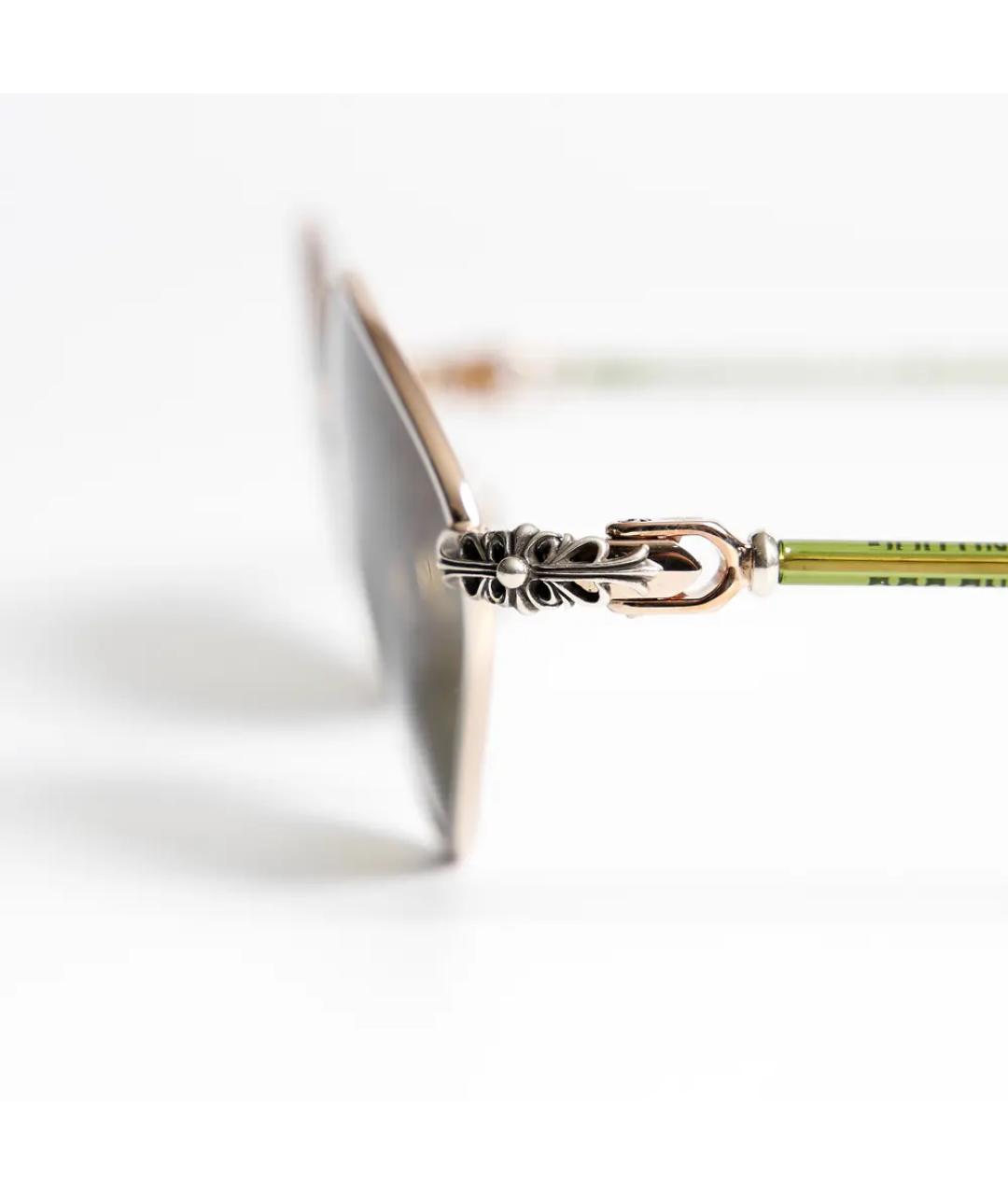 CHROME HEARTS Золотые металлические солнцезащитные очки, фото 3