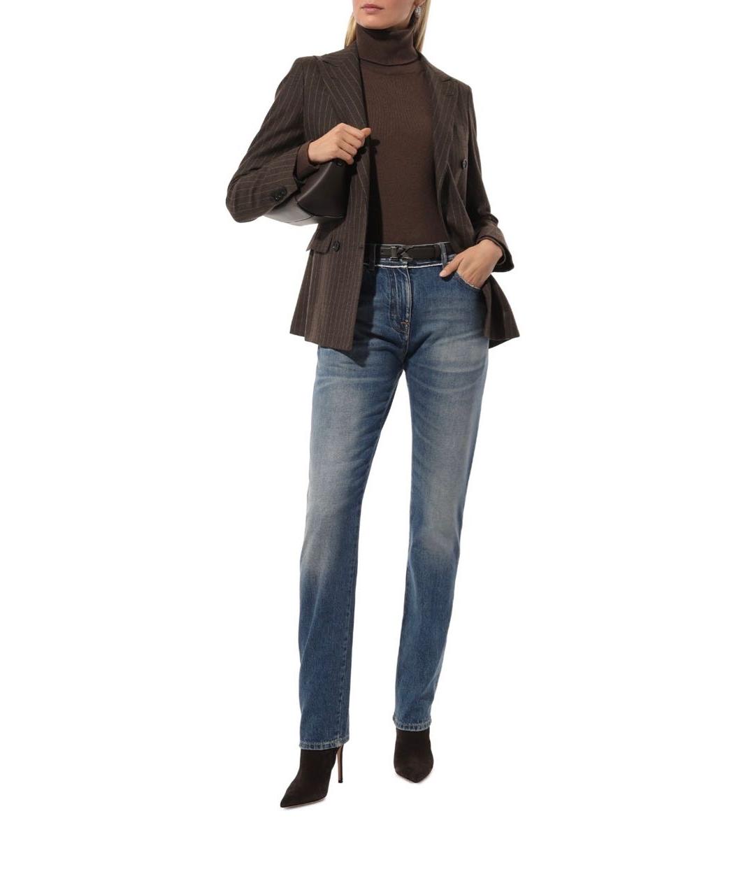 VALENTINO Синие хлопковые прямые джинсы, фото 5