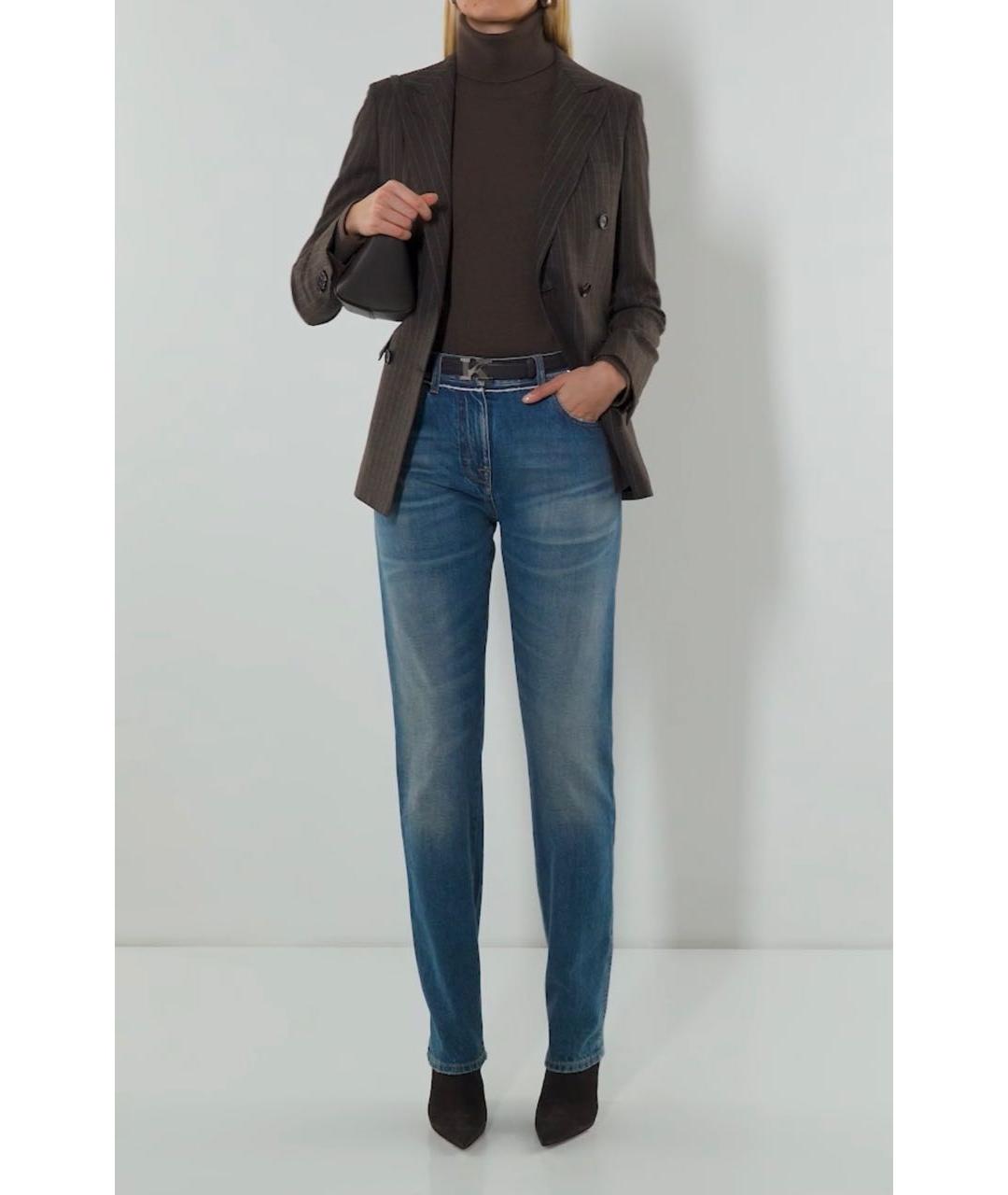 VALENTINO Синие хлопковые прямые джинсы, фото 4