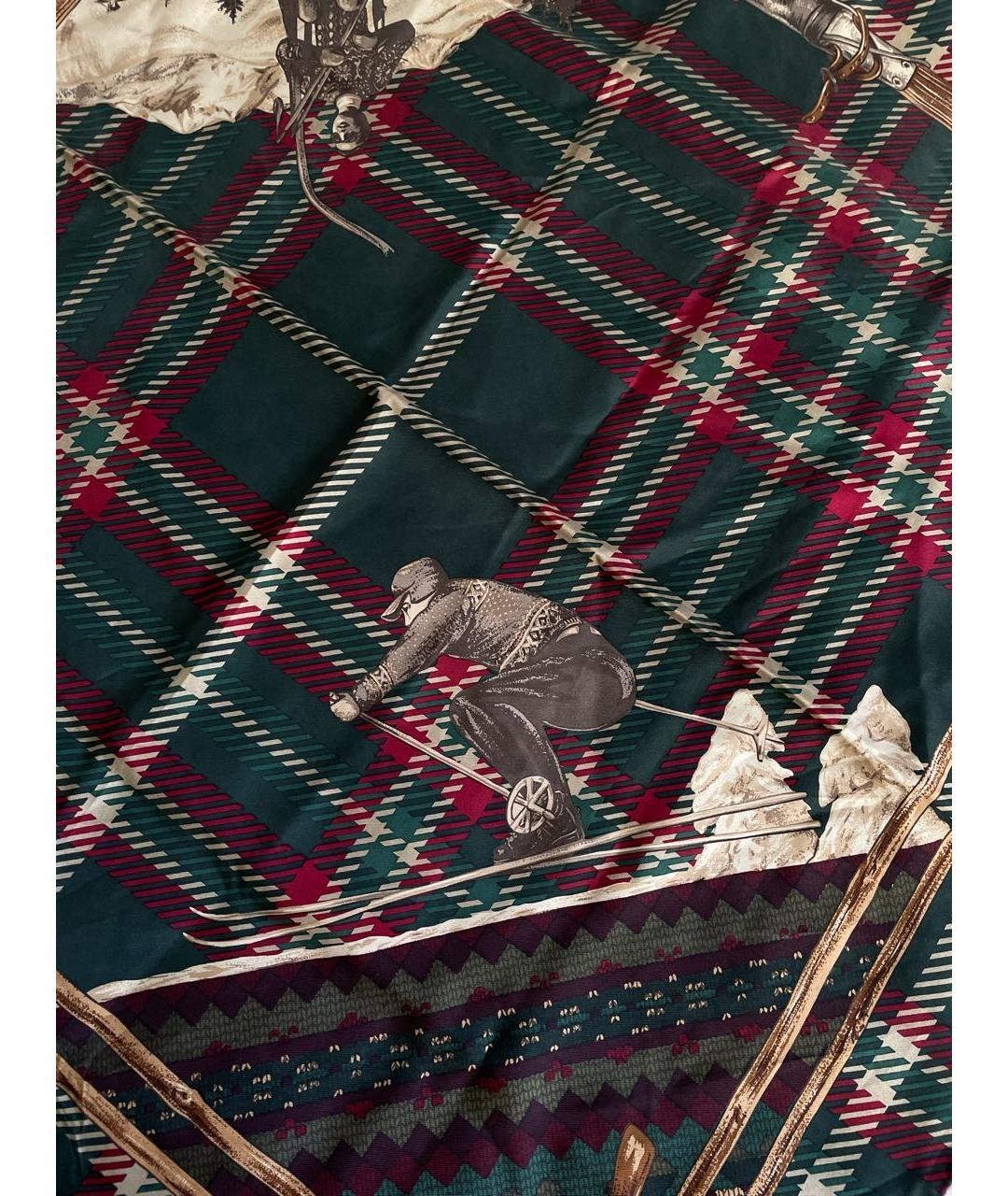 RALPH LAUREN Зеленый шелковый платок, фото 2