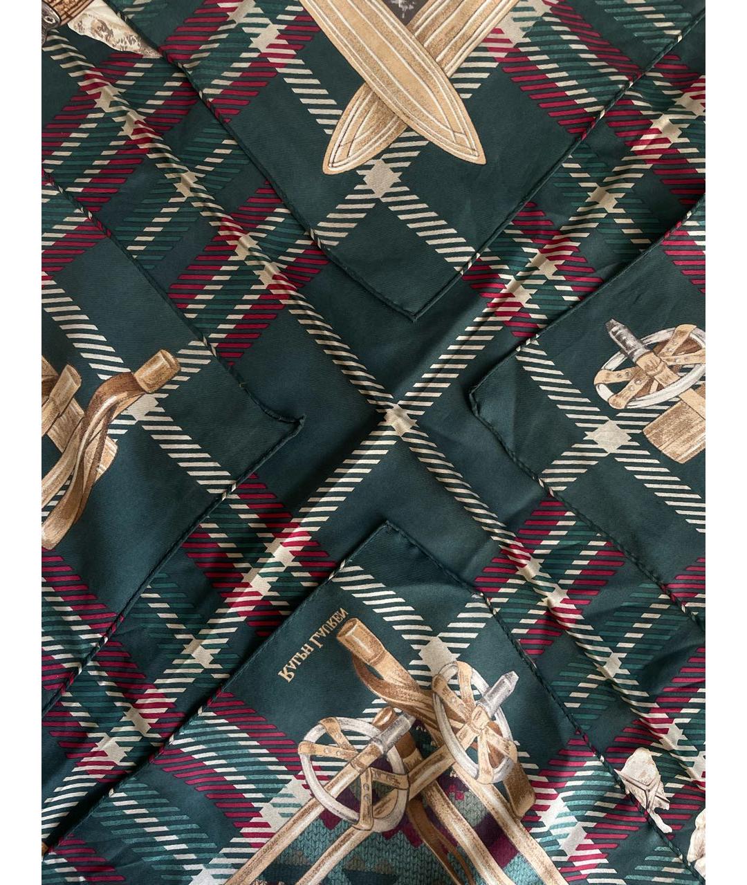 RALPH LAUREN Зеленый шелковый платок, фото 7