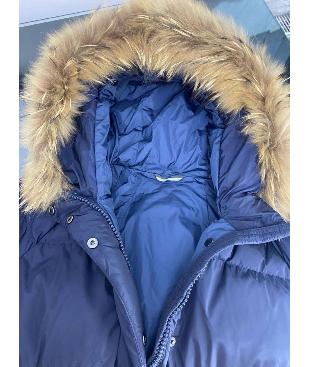 WEEKEND MAX MARA Темно-синий меховой пуховик, фото 3