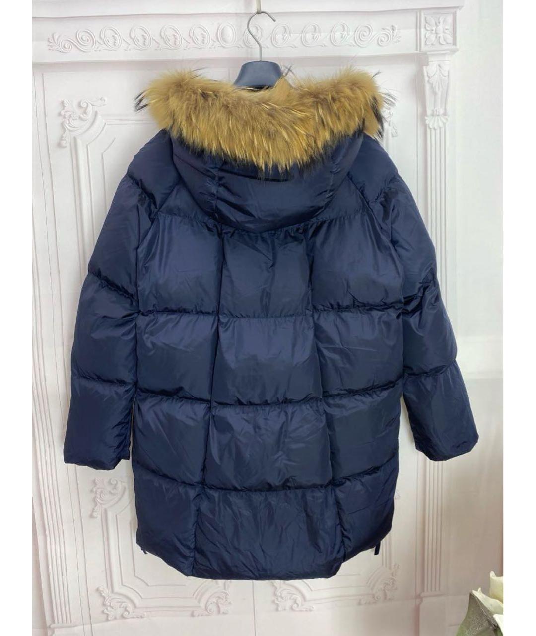 WEEKEND MAX MARA Темно-синий меховой пуховик, фото 2