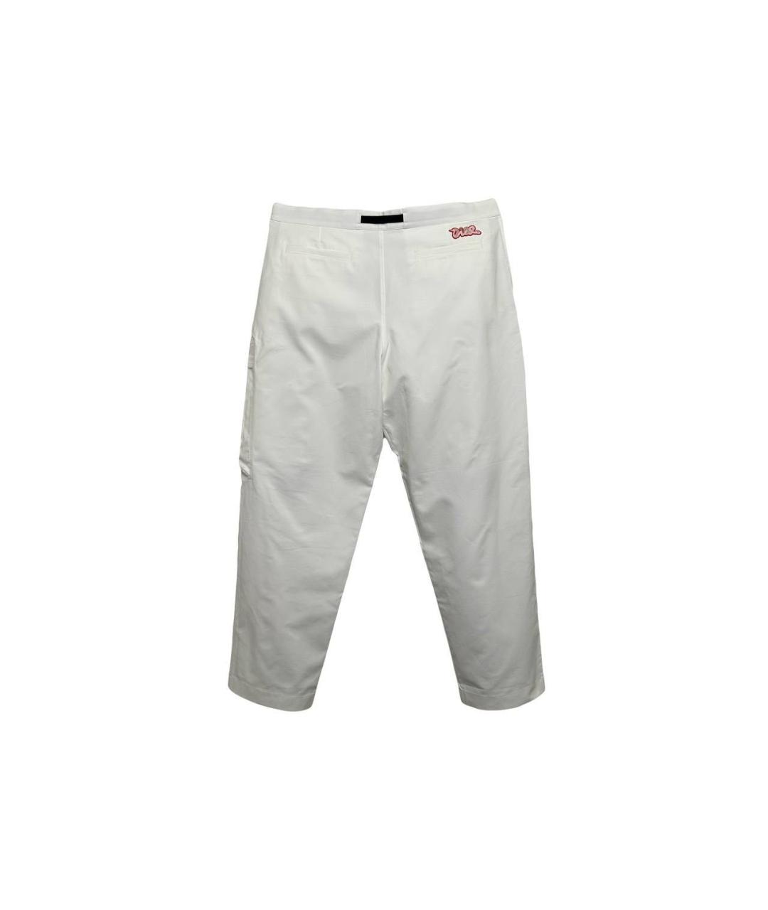 CHRISTIAN DIOR Белые хлопковые повседневные брюки, фото 3