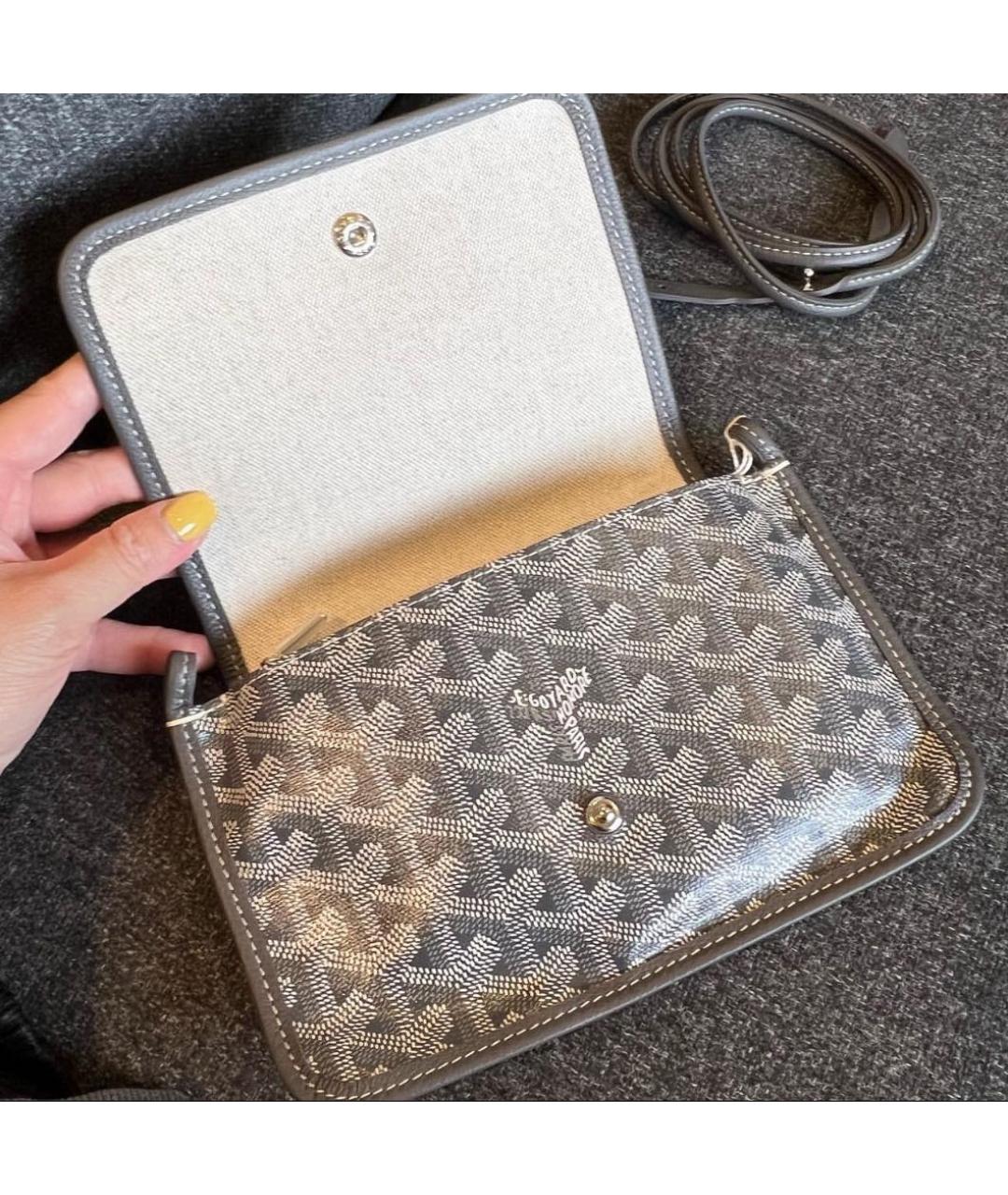 GOYARD Серая кожаная сумка через плечо, фото 3