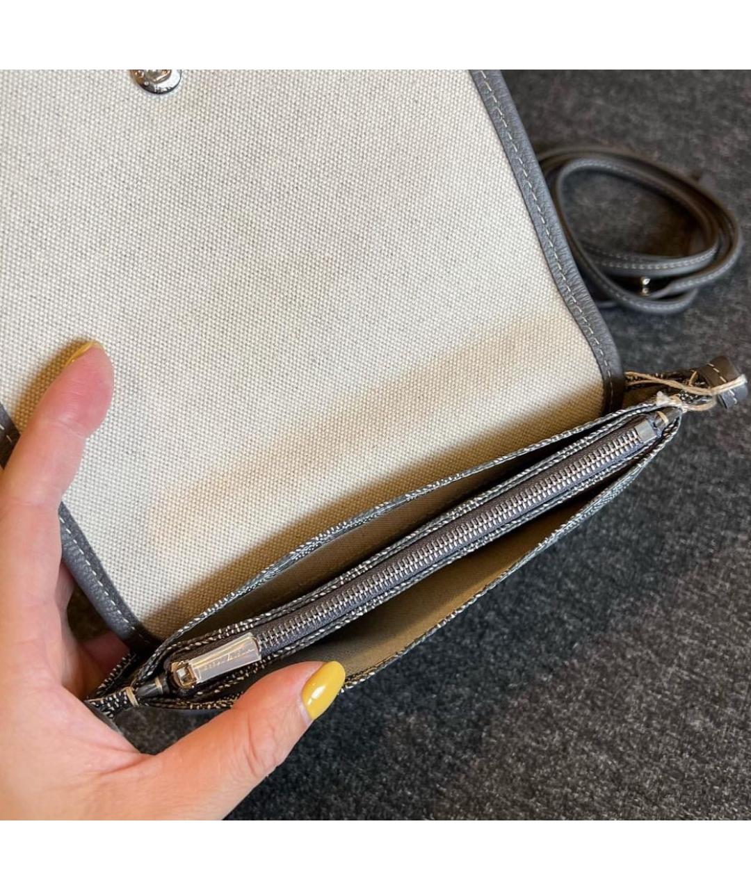 GOYARD Серая кожаная сумка через плечо, фото 4