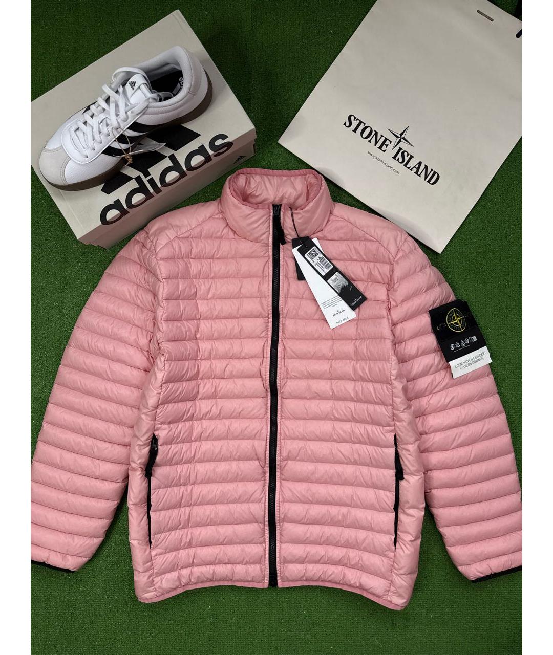 STONE ISLAND Розовый полиамидовый пуховик, фото 5