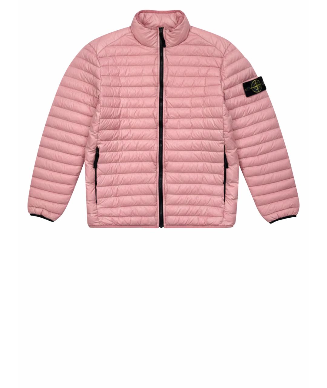 STONE ISLAND Розовый полиамидовый пуховик, фото 1