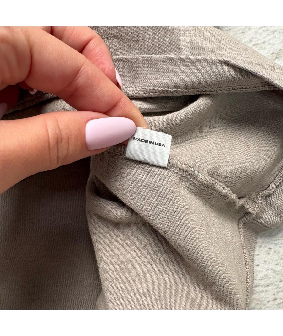 YEEZY Серая хлопковая футболка, фото 5