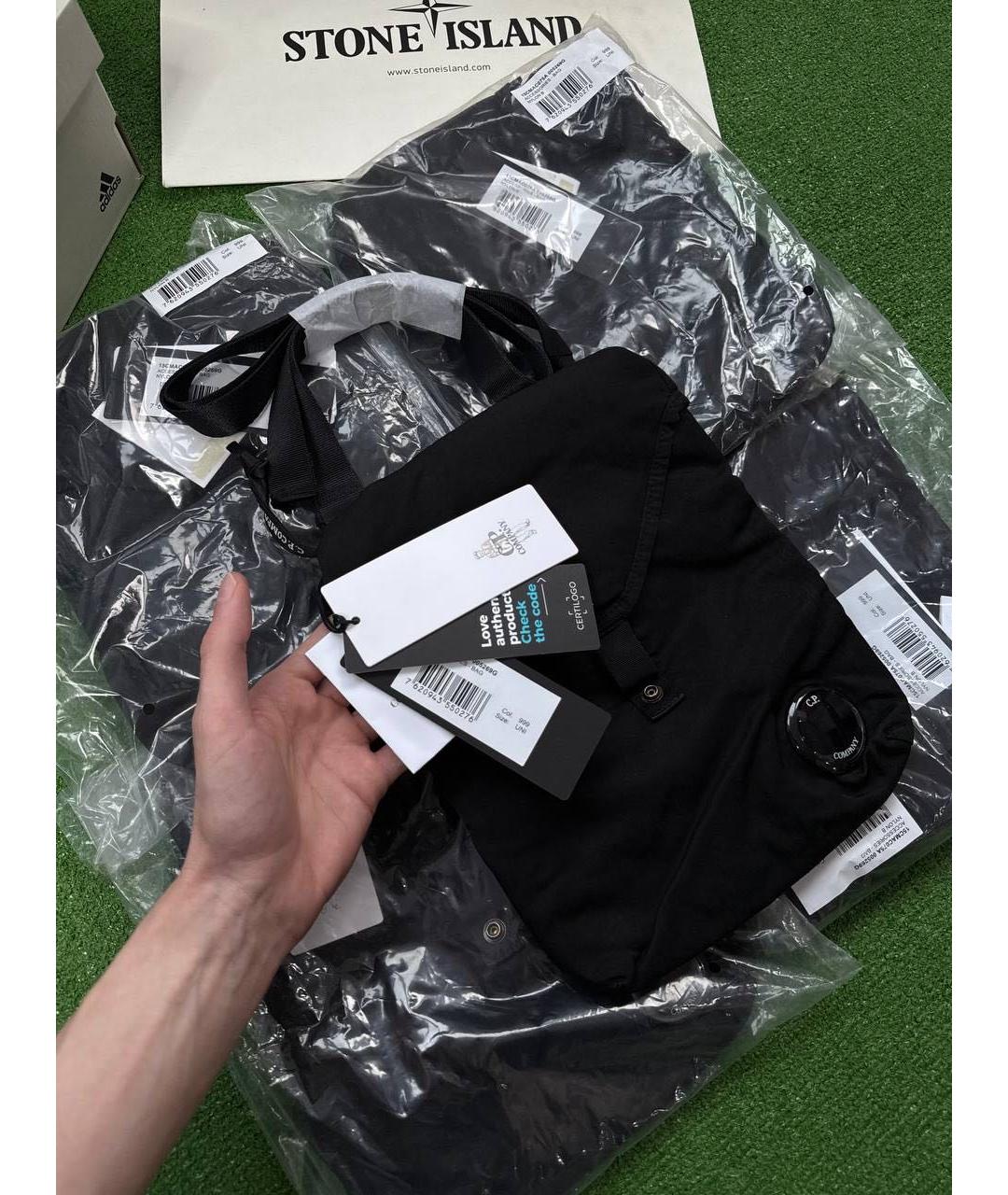 CP COMPANY Черная тканевая сумка на плечо, фото 5